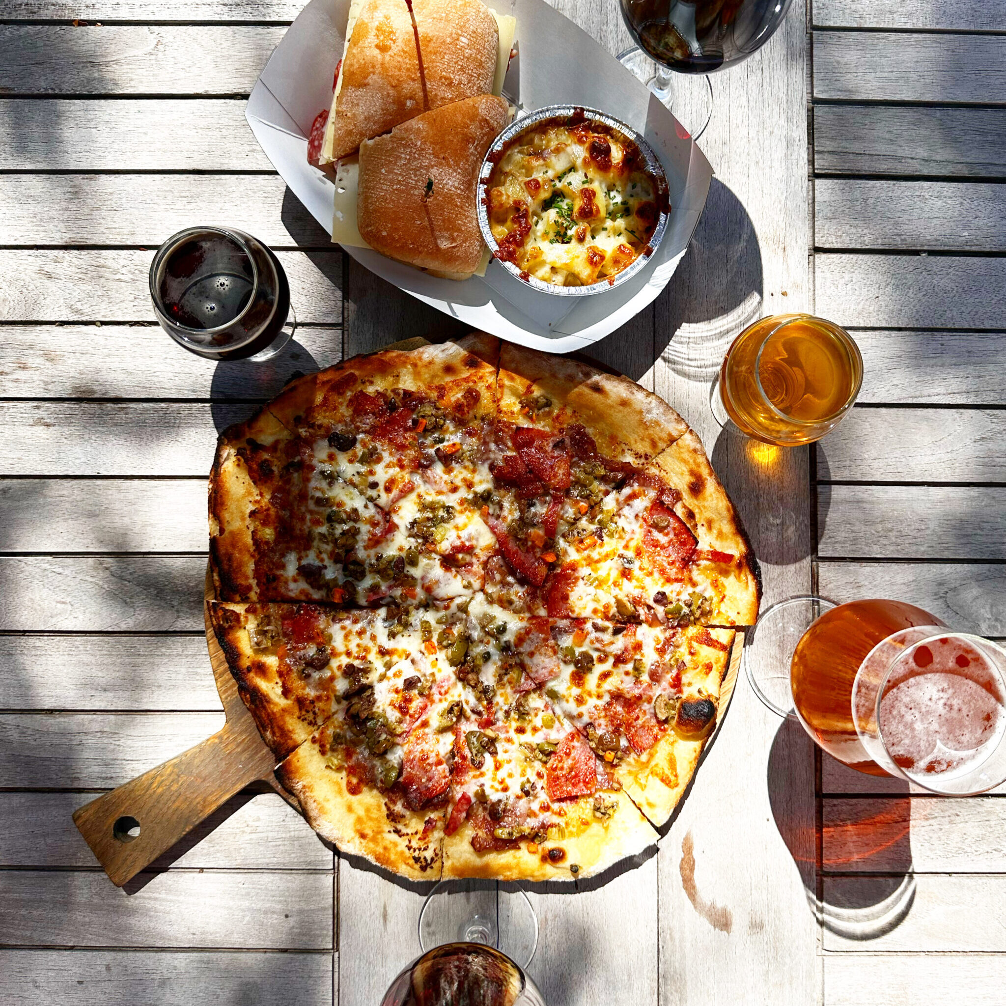 Wood-fired pizzas at Wimberley Valley Winery